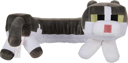 Mattel Minecraft Purring Sounds Neck Pillow, Cat Plush Toy with Sound for Travel, Comfort & Play